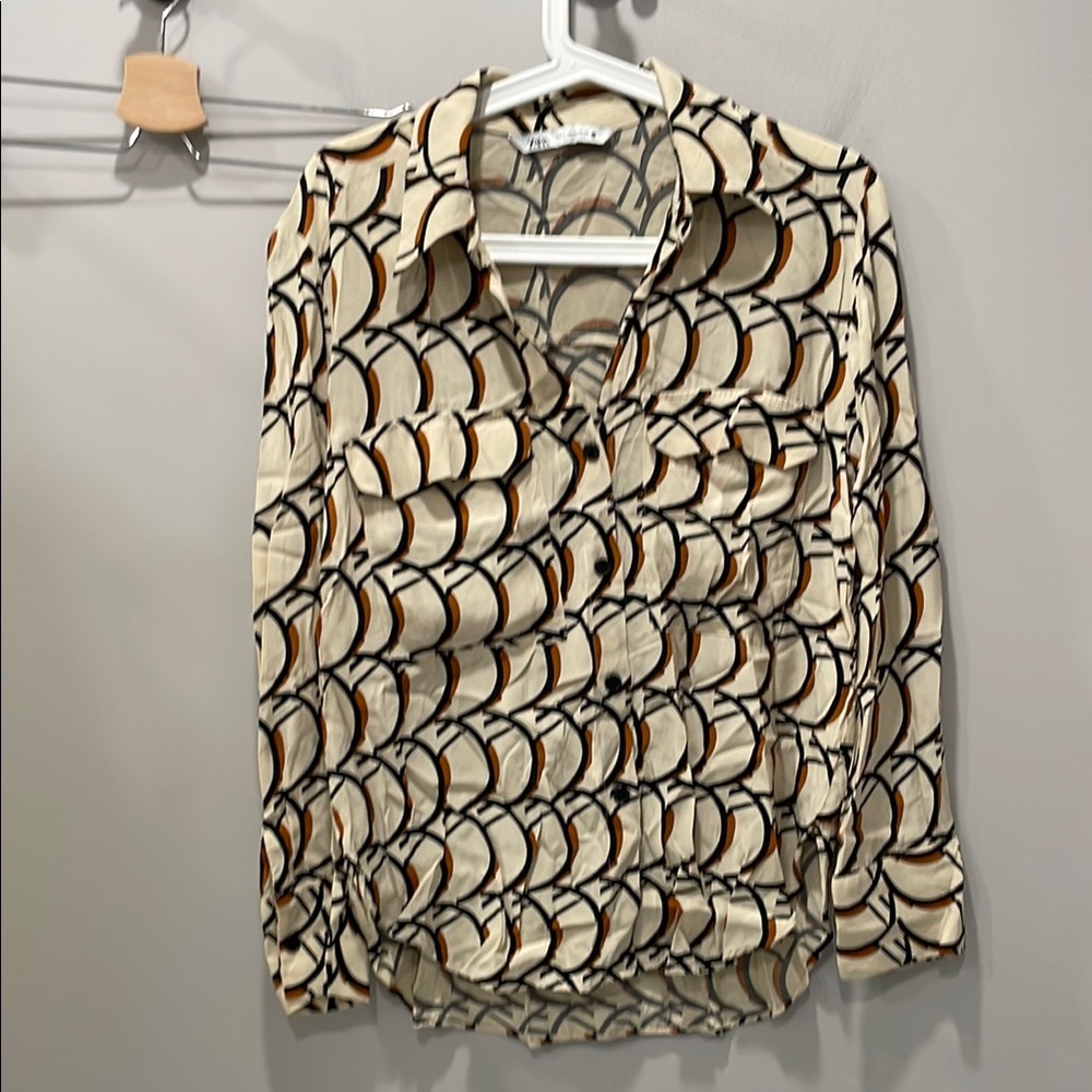 Zara Geometric Patterned Blouse
